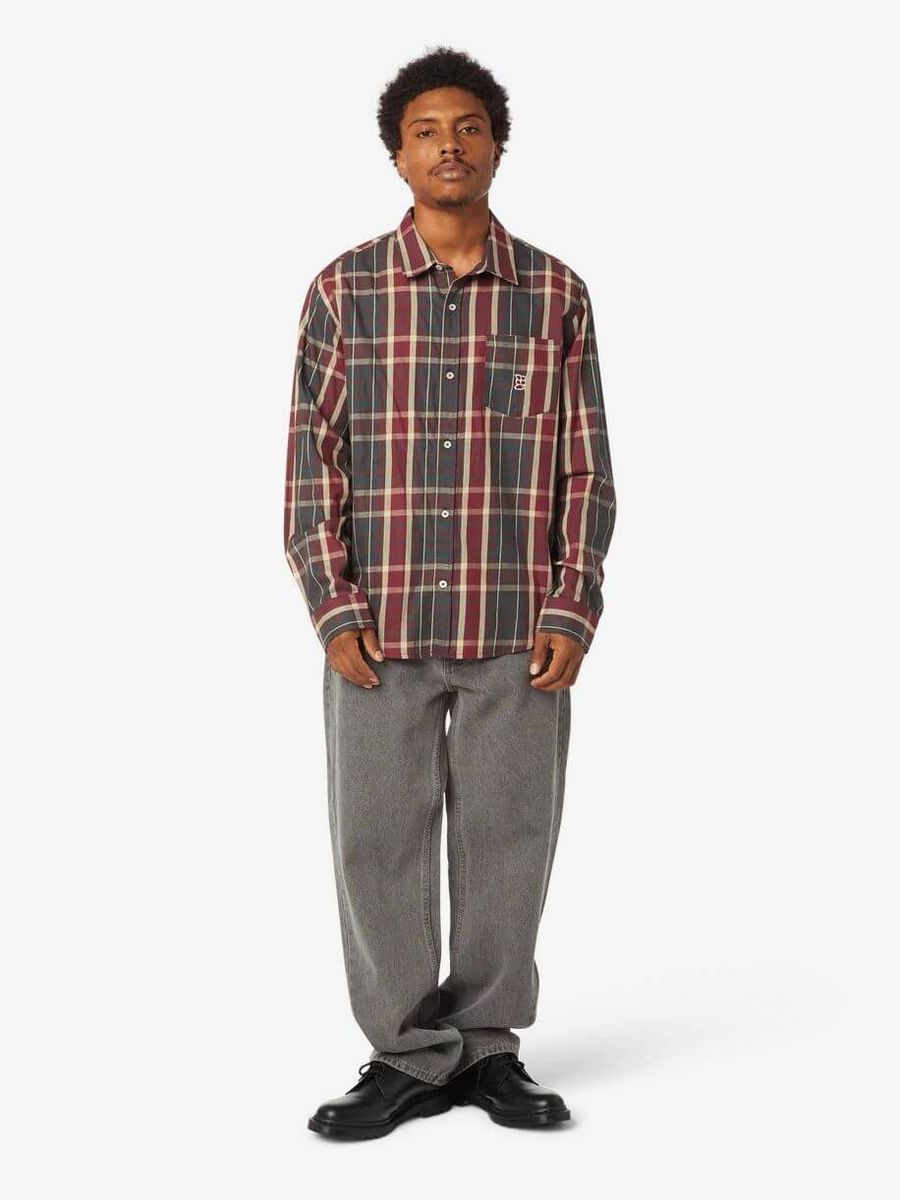 HUF — Рубашка Megablast Plaid LS Shirt Deep Wine