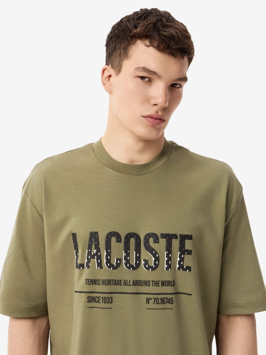 LACOSTE — Футболка Tennis Heritage Haki Green