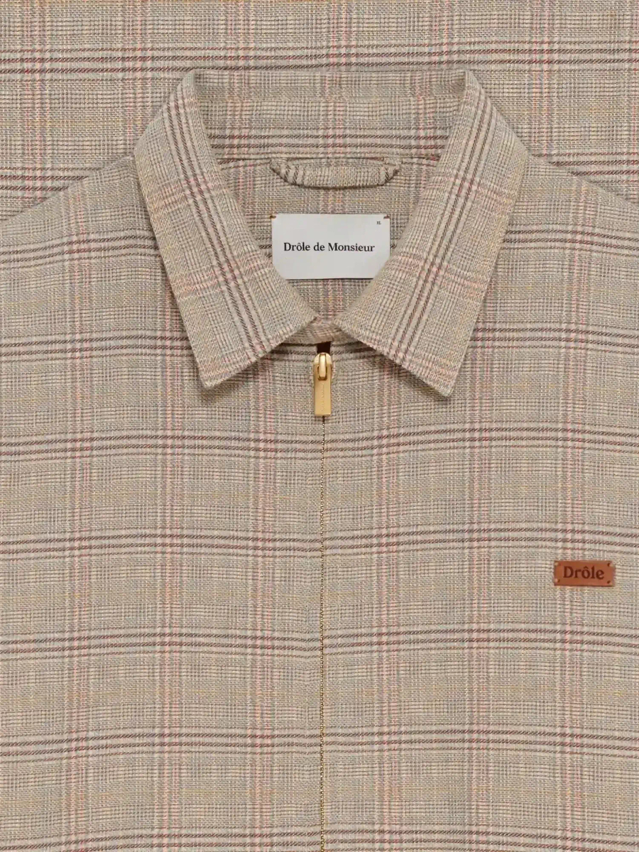DRÔLE DE MONSIEUR — Куртка Blouson Drôle à Carreaux Dark Beige