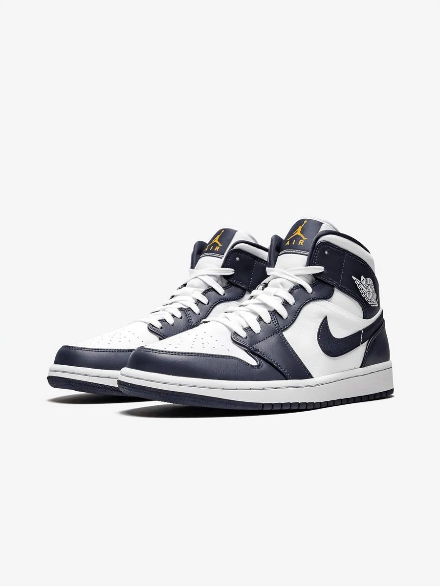 NIKE — Кроссовки Air Jordan 1 Mid White Metallic/Obsidian