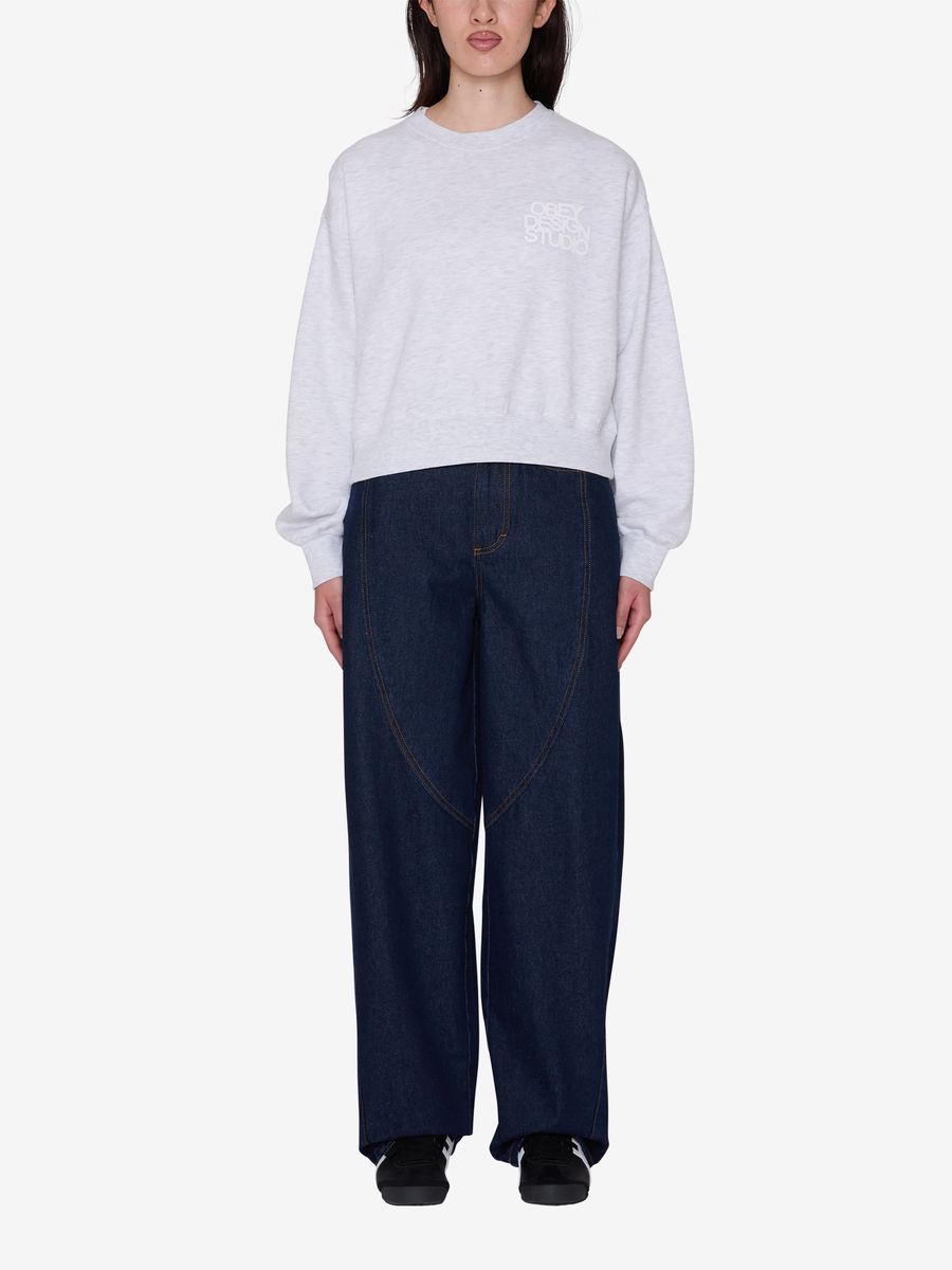 OBEY — Свитшот W Design Studio Cropped Crew Ash Heather Grey