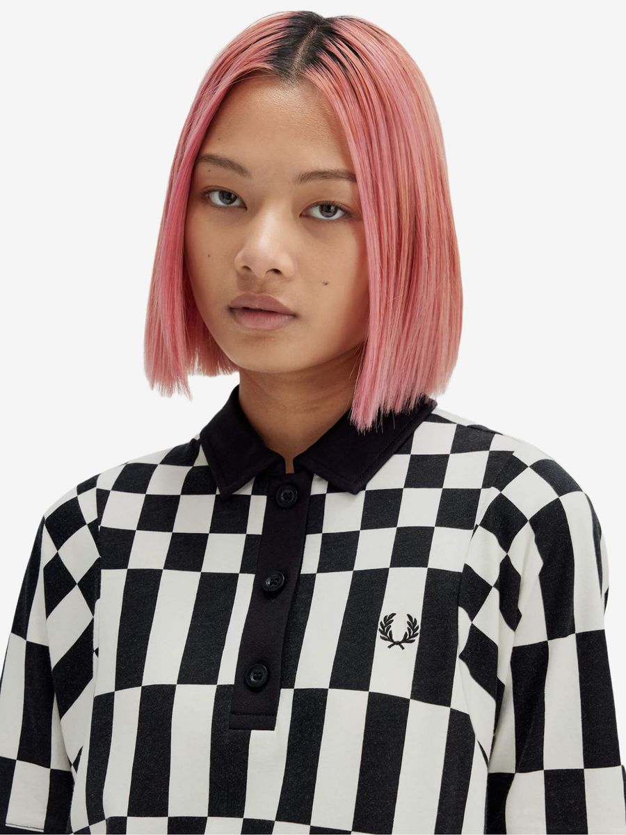FRED PERRY — Футболка Поло W Chequerboard Black/White