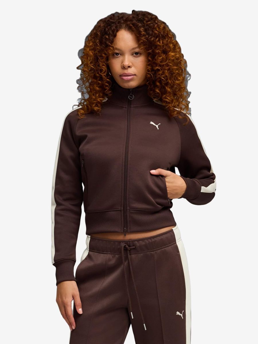 PUMA — Олимпийка T7 Always ON Short Track Jacket Chocolate Brown