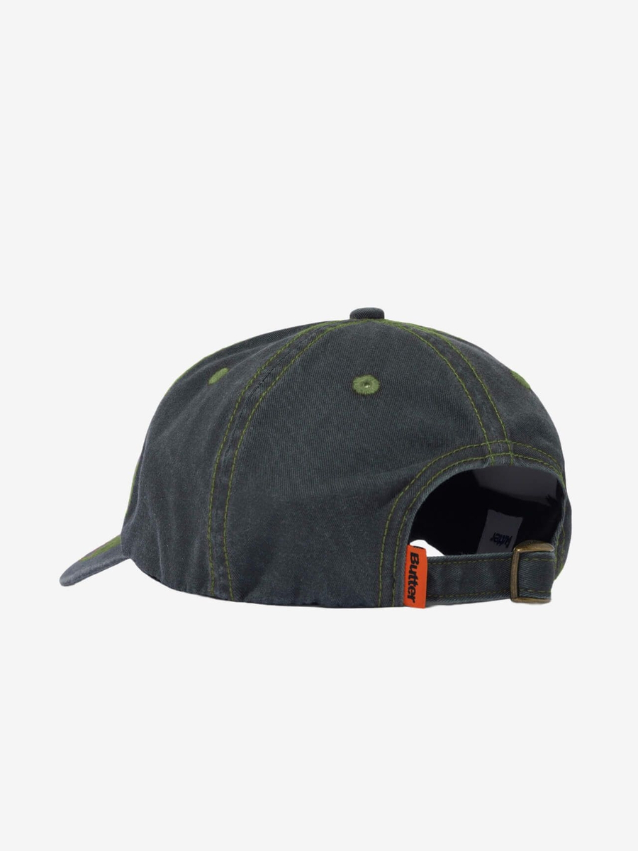 BUTTER GOODS — Кепка Rounded Logo 6 Panel Washed Black