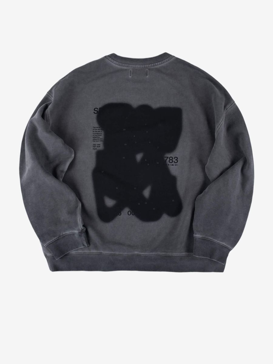 SAILOR PAUL — Свитшот Abstract Digits Garment Серый Окрашенный