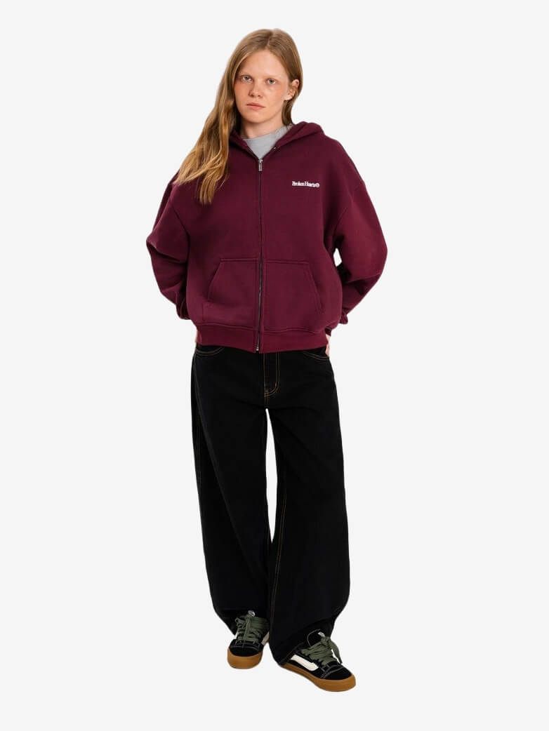 DISSIDENT — Худи Hearts Copyright Zip Hoodie Burgundy