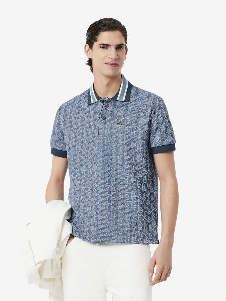 LACOSTE — Футболка Поло Classic Fit Contrast Collar Monogram Falcon/Overview