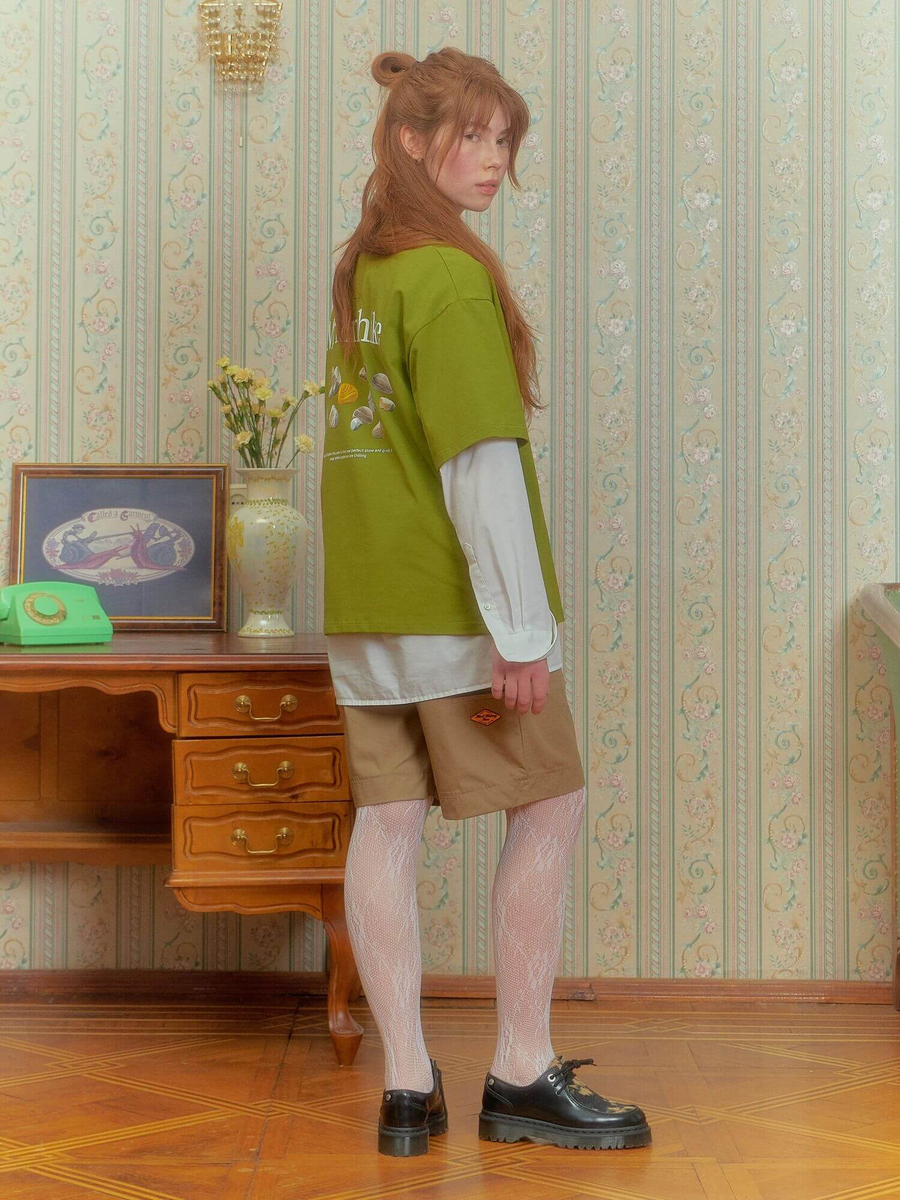 CALLED A GARMENT — Футболка Stone Shapes Золотая оливка