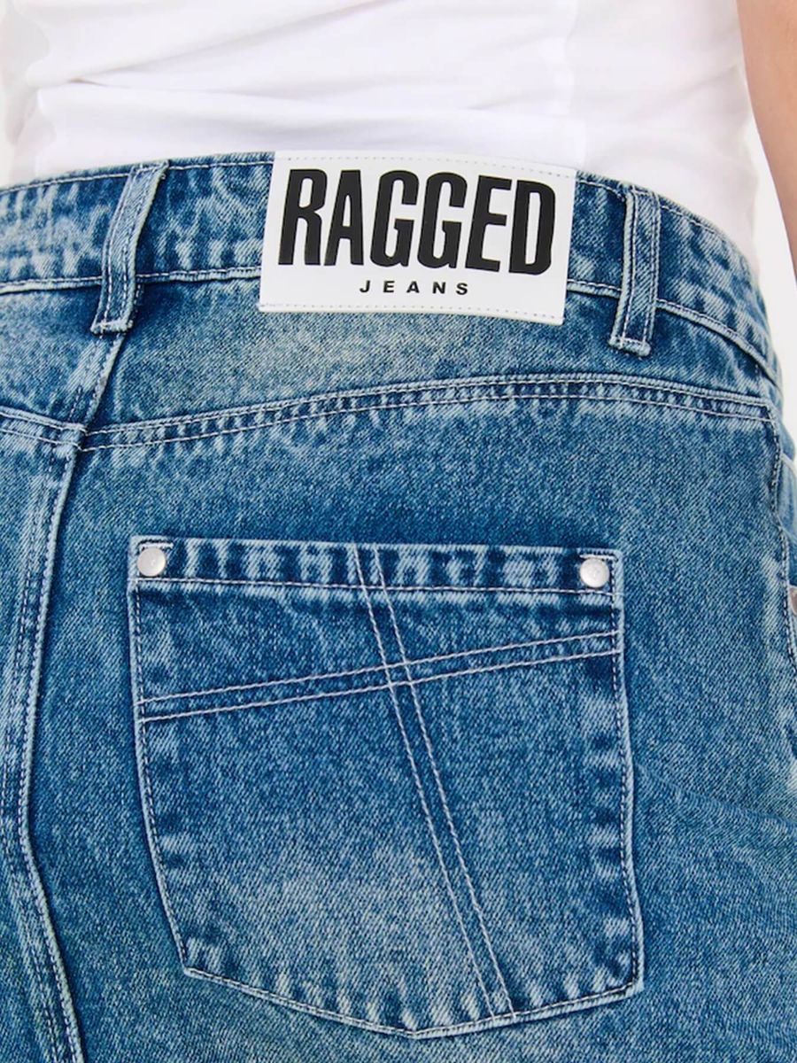 THE RAGGED PRIEST — Юбка Maxi Skirt Bleached Mid Blue Wash