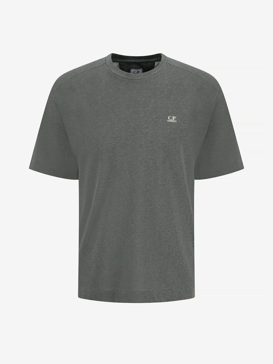 C.P. COMPANY — Футболка 20/1 Jersey Plated Logo Gunmetal