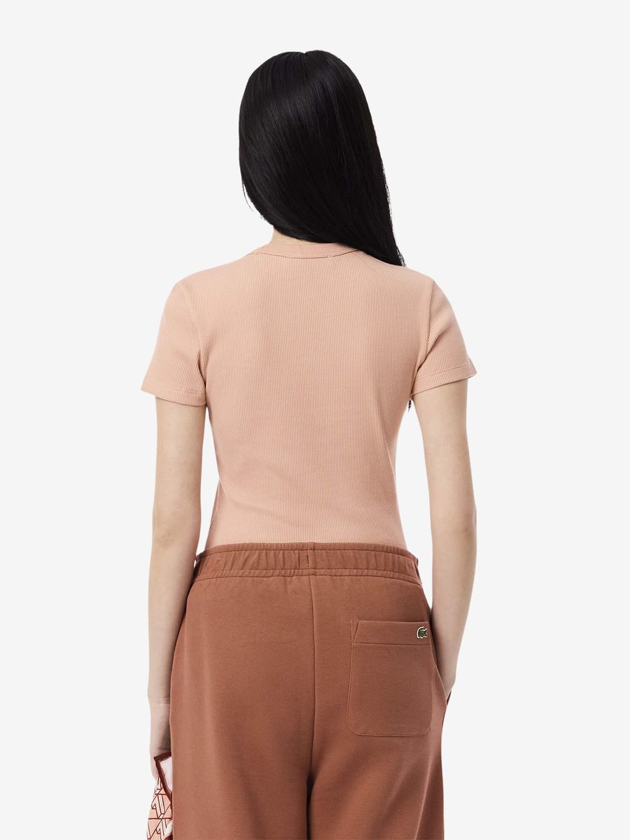 LACOSTE — Футболка W Slim Fit Cotton Fuxia