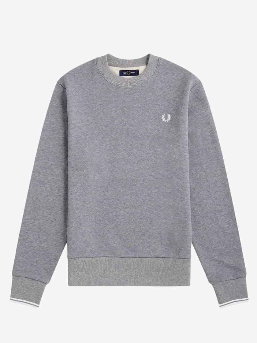 FRED PERRY — Свитшот Crew Neck Steel Marl