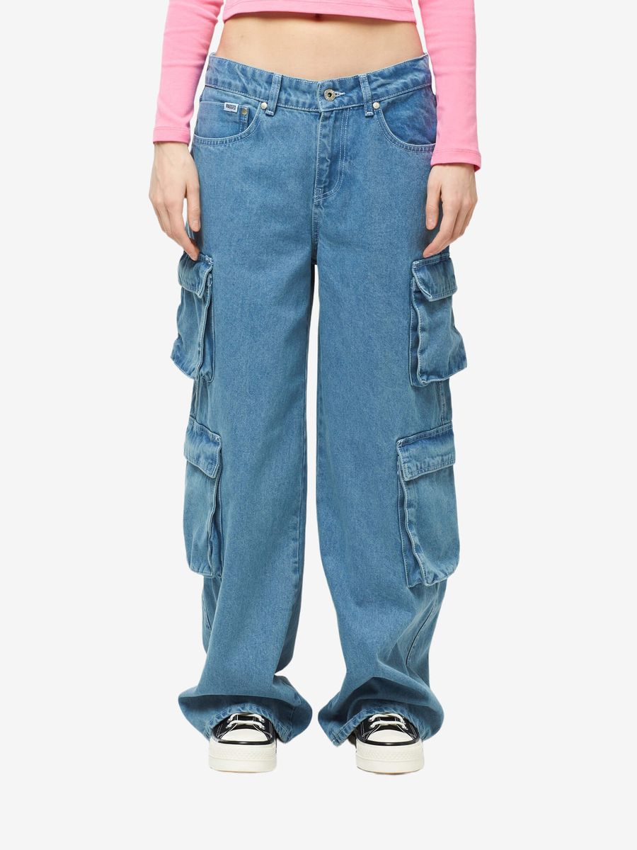 THE RAGGED PRIEST — Mid Blue Combat Release Jeans