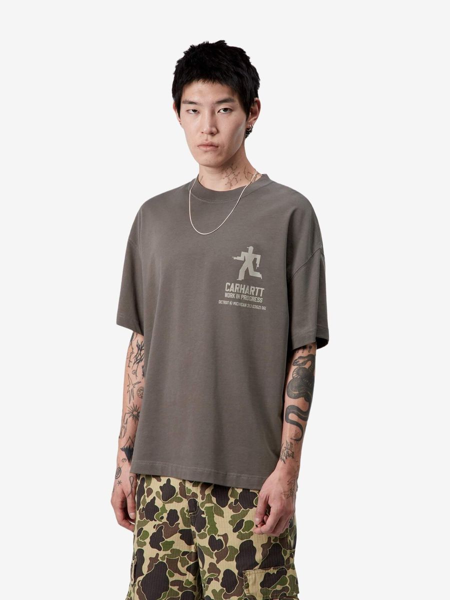 CARHARTT WIP — Футболка S/S Distance Tee Graphite (Stone Dyed)