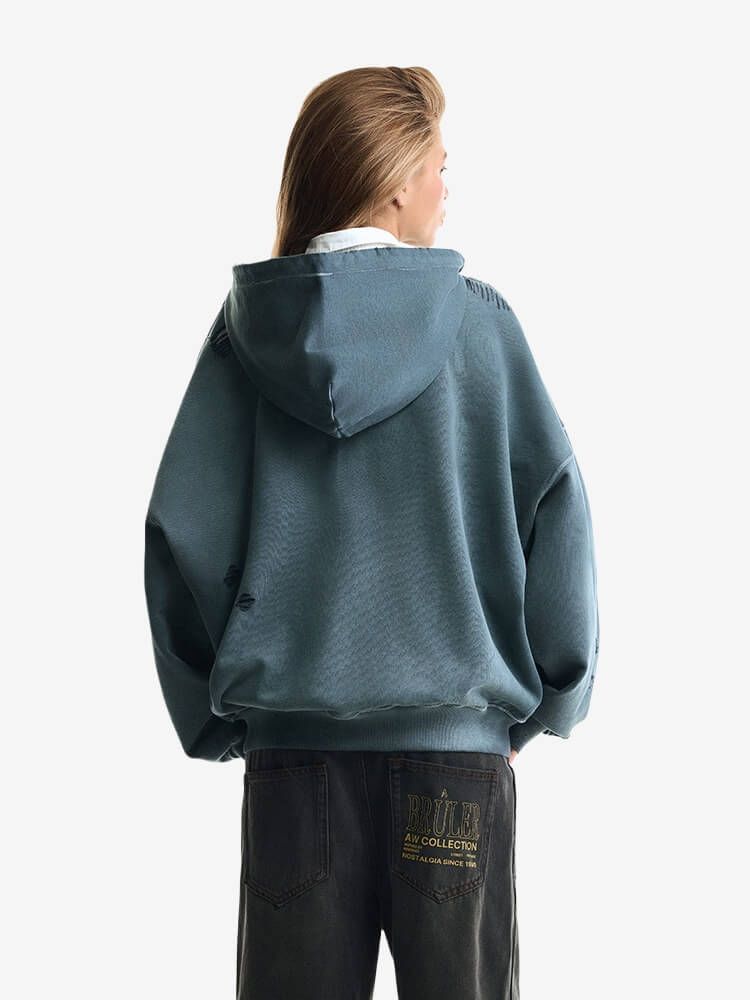 BRÛLER D’AMOUR — Худи Zip Inverse Grey (Dirty Wash)