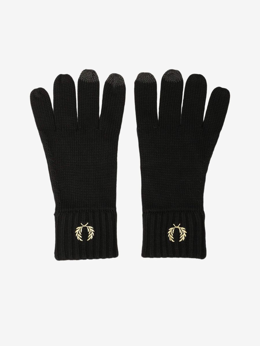 FRED PERRY — Перчатки Laurel Wreath Black/White