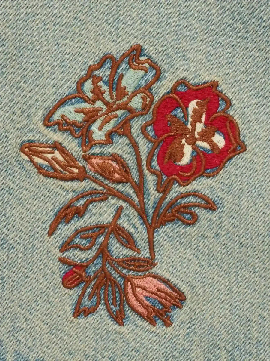 DRÔLE DE MONSIEUR — Шорты Short Jean Brodé Fleurs Dusty