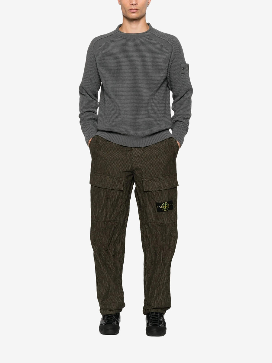 STONE ISLAND — Штаны Wrinkled Corduroy Trousers Green