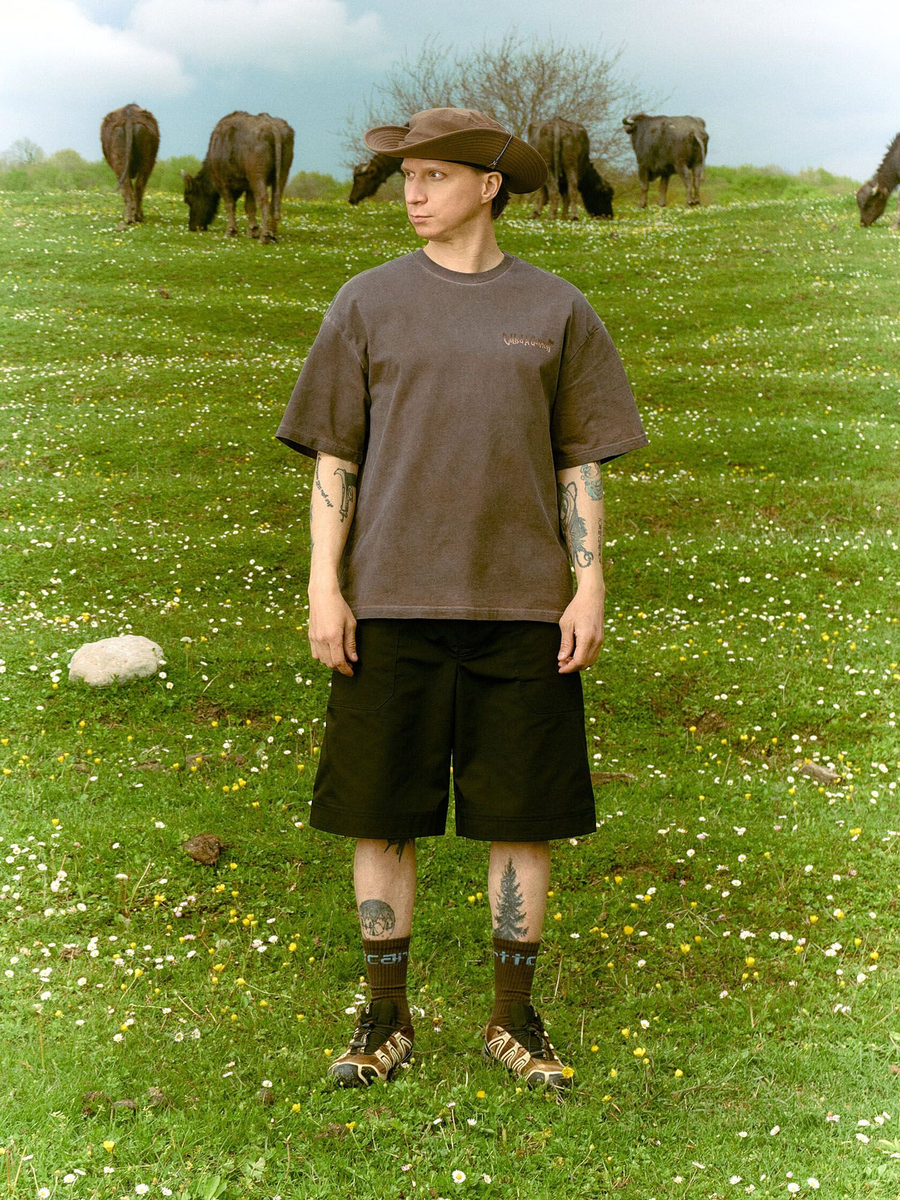 CALLED A GARMENT — Футболка Stout Brown Dyed