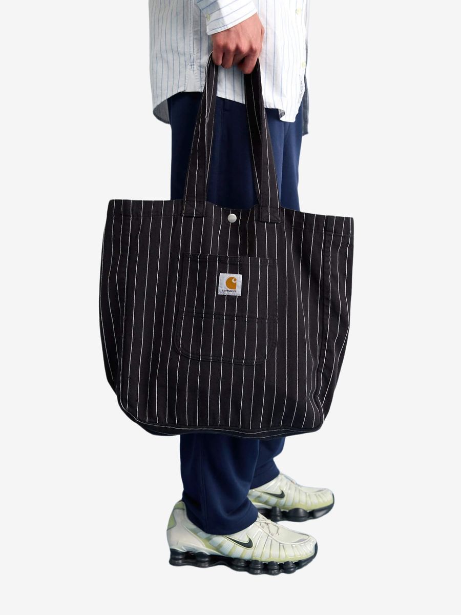 CARHARTT WIP — Сумка Шоппер Hendry Tote Seaton Stripe Black/Wax (Rinsed)