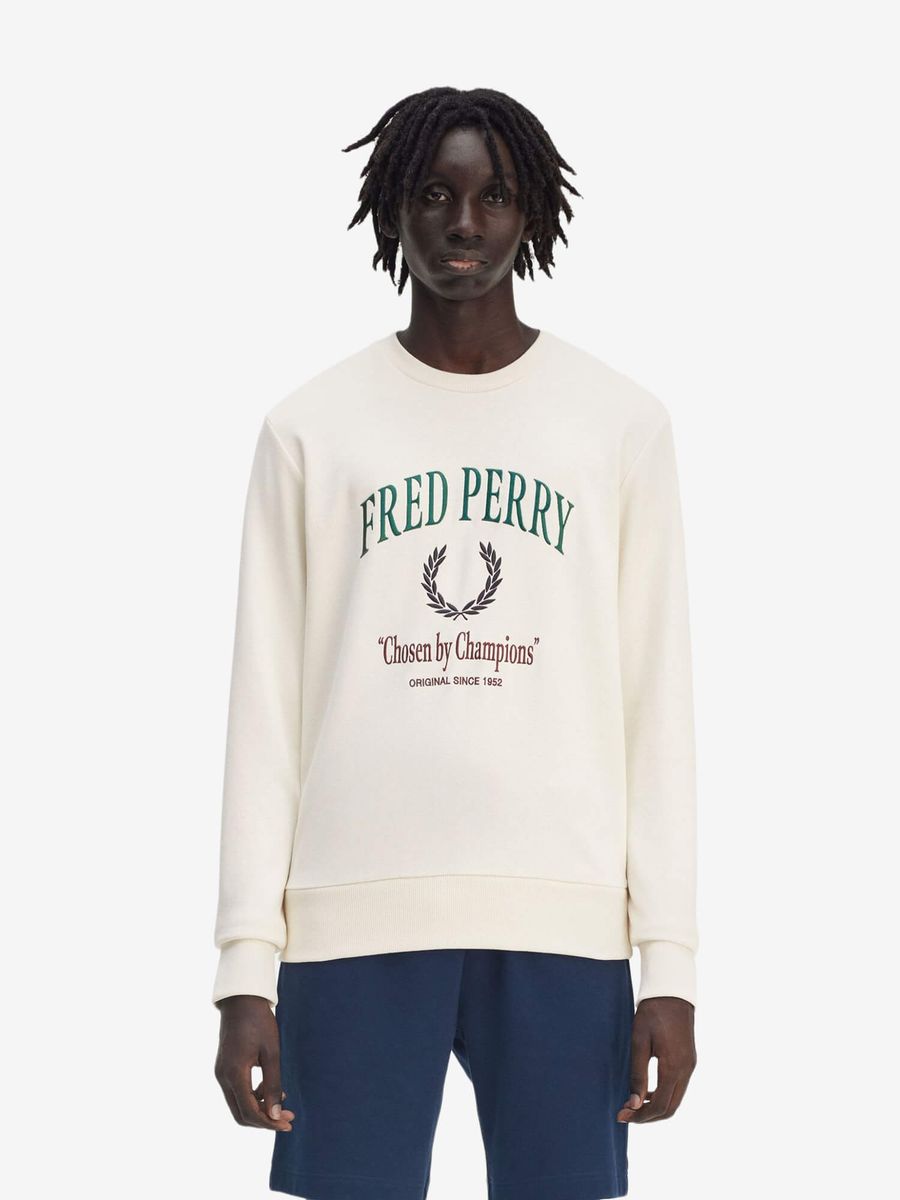FRED PERRY — Свитшот Embroidered Champion Ecru Sweat