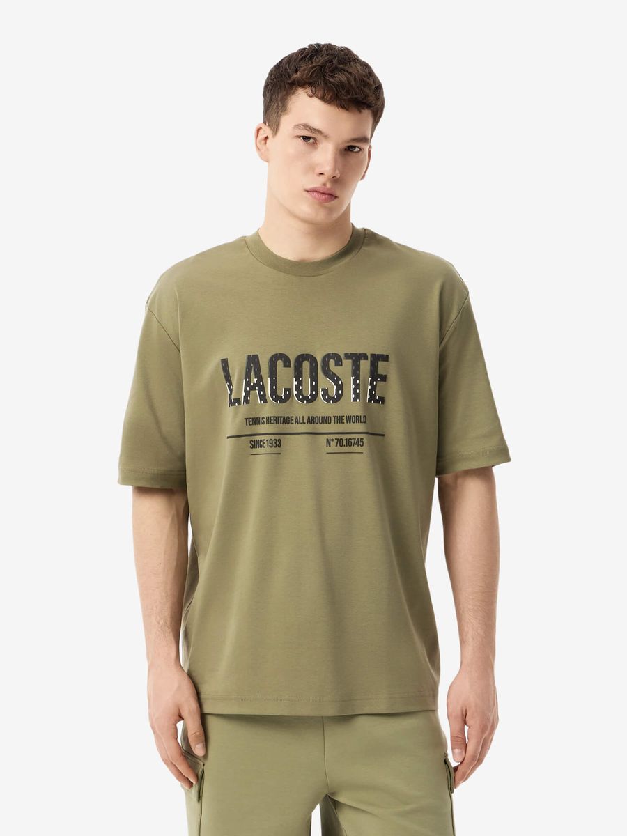 LACOSTE — Футболка Tennis Heritage Haki Green