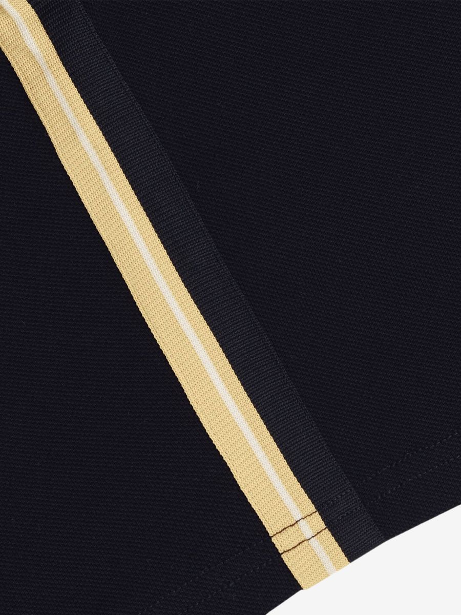 FRED PERRY — Поло укороченное W Stripe Tape Polo Shirt Black/Champagne