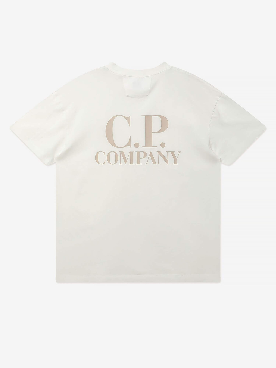 C.P. COMPANY — Футболка 30/1 Jersey SS Printed Graphics Gauze White