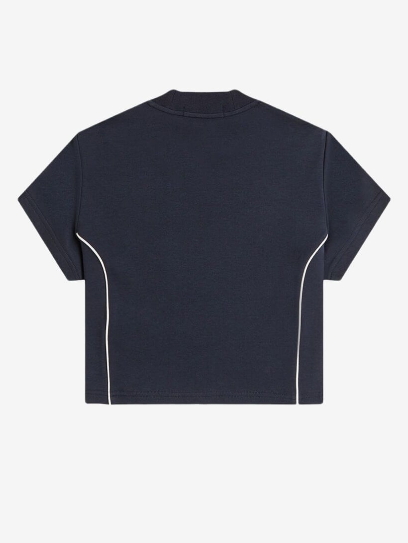FRED PERRY — Футболка W Piped Seams Mock Neck Tee Navy