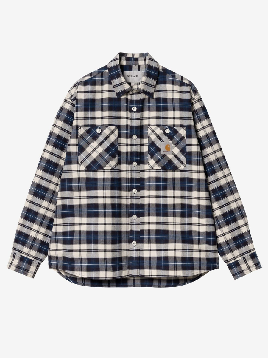 CARHARTT WIP — Рубашка Tarbell Check Dark Navy/White
