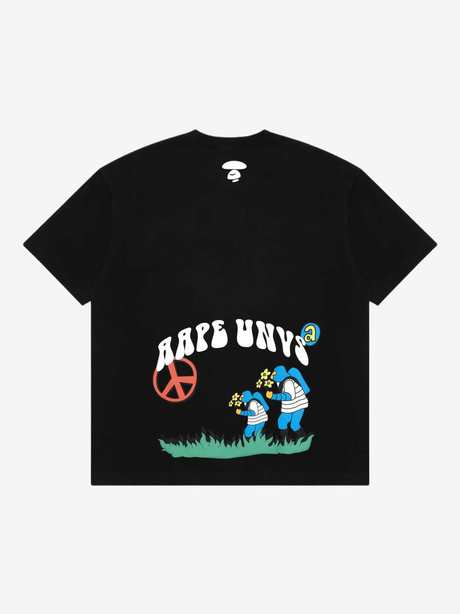 AAPE BY *A BATHING APE — Футболка UNVS Peace Tee Black