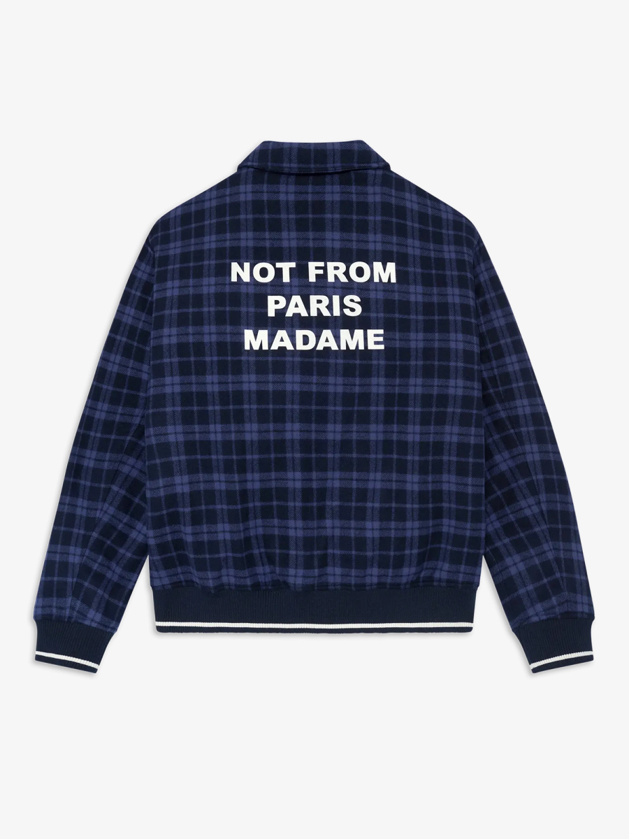 DRÔLE DE MONSIEUR — Куртка Check Flannel Jacket With Slogan Navy