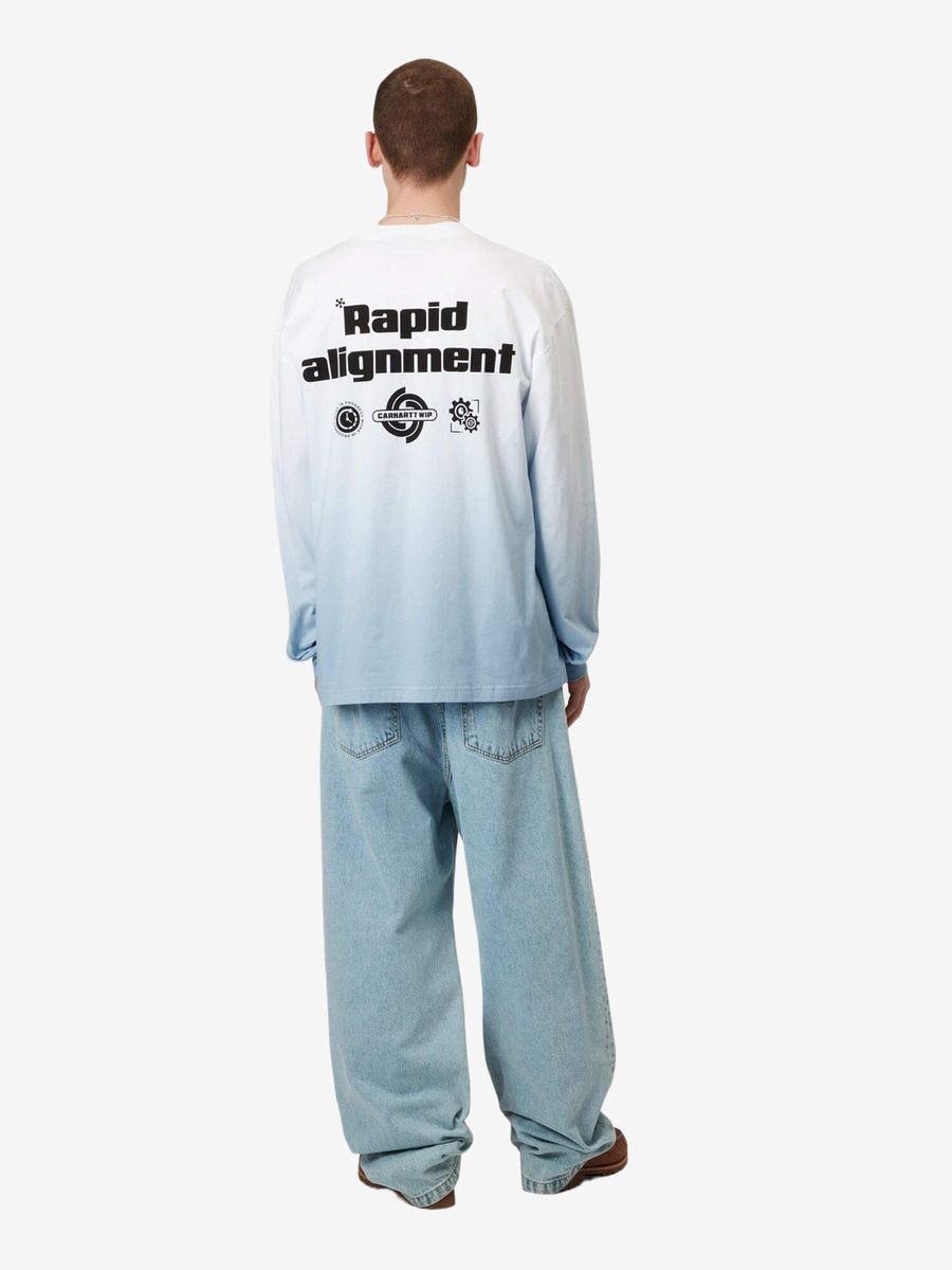 CARHARTT WIP — Лонгслив S/S Light Work White/Bluebird (Dip Dye)