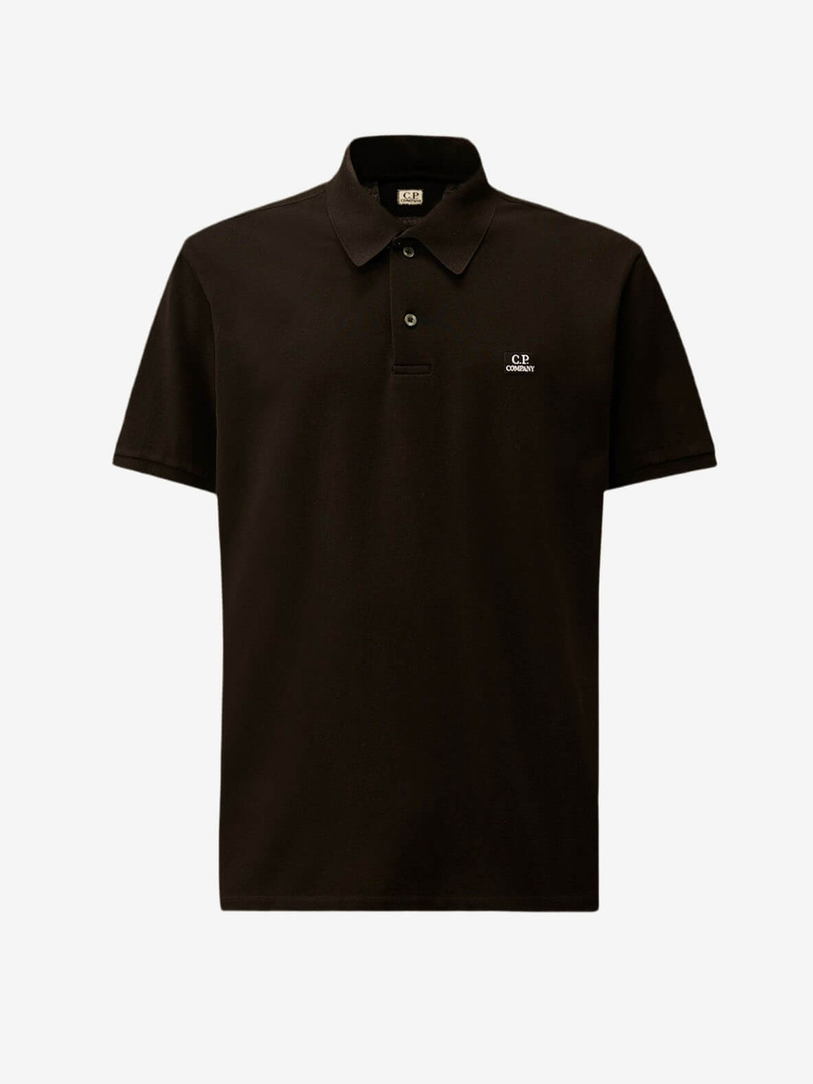 C.P. COMPANY — Поло Stretch Piquet Point Collar Polo Black
