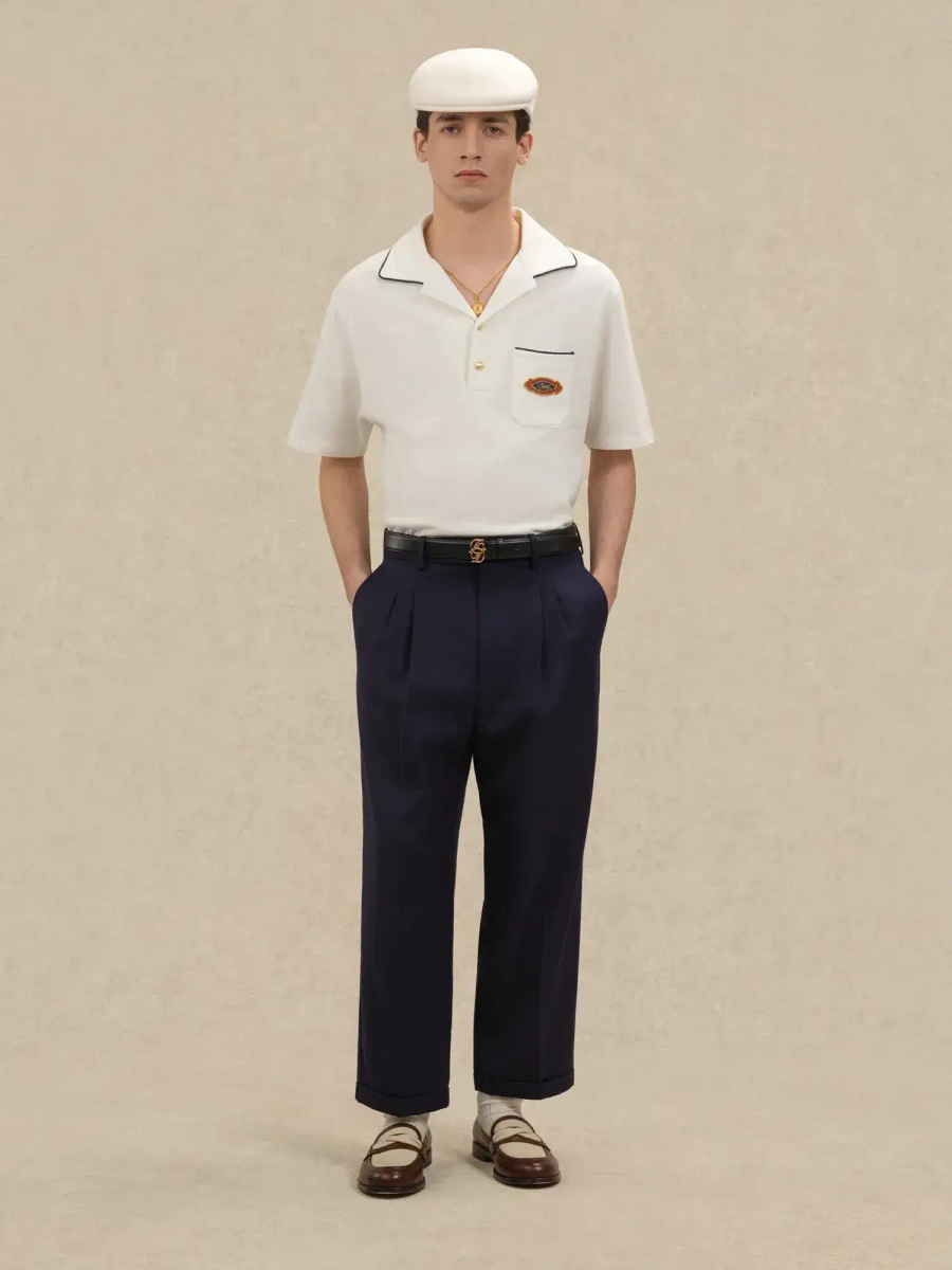 DRÔLE DE MONSIEUR — Поло Polo Drôle Patch Off White