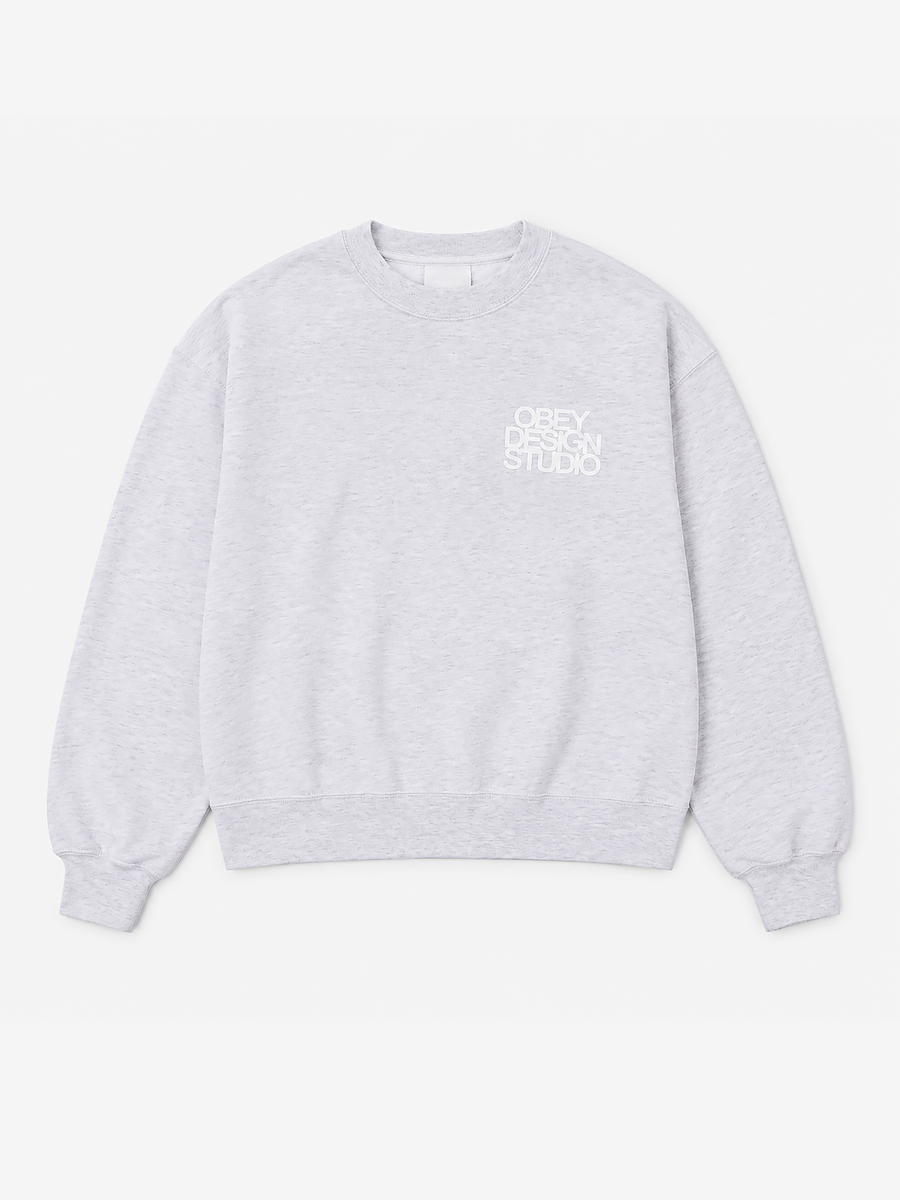 OBEY — Свитшот W Design Studio Cropped Crew Ash Heather Grey