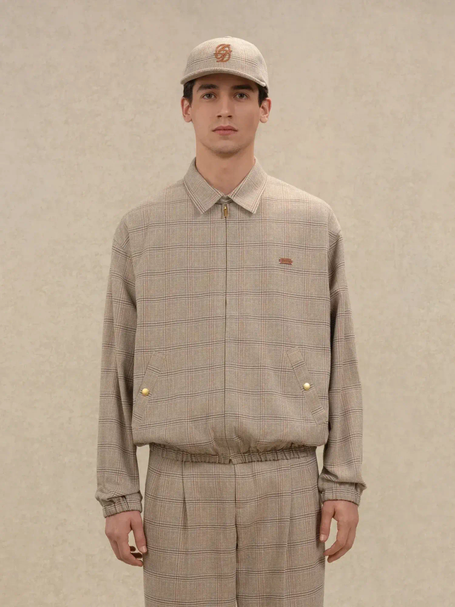 DRÔLE DE MONSIEUR — Куртка Blouson Drôle à Carreaux Dark Beige