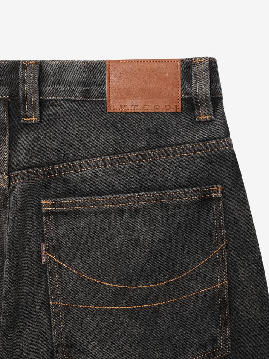 ОКТЯБРЬ — Шорты AW'25 OG Logo Baggy Black (Stone Washed)