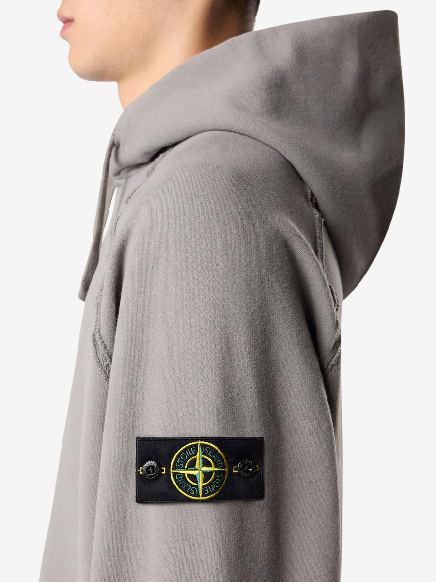 STONE ISLAND — Худи Brushed Organic Hood Cement