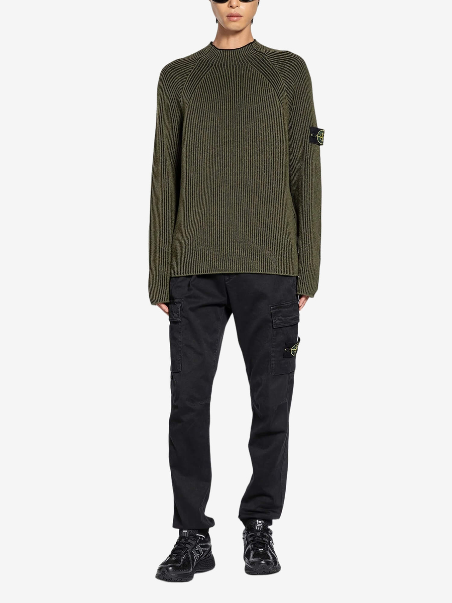 STONE ISLAND — Свитер Wool Crew Neck Sweater Military Green