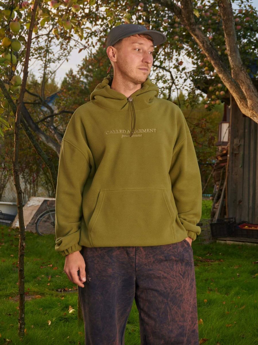 CALLED A GARMENT — Худи Флис Wrap Оливковый