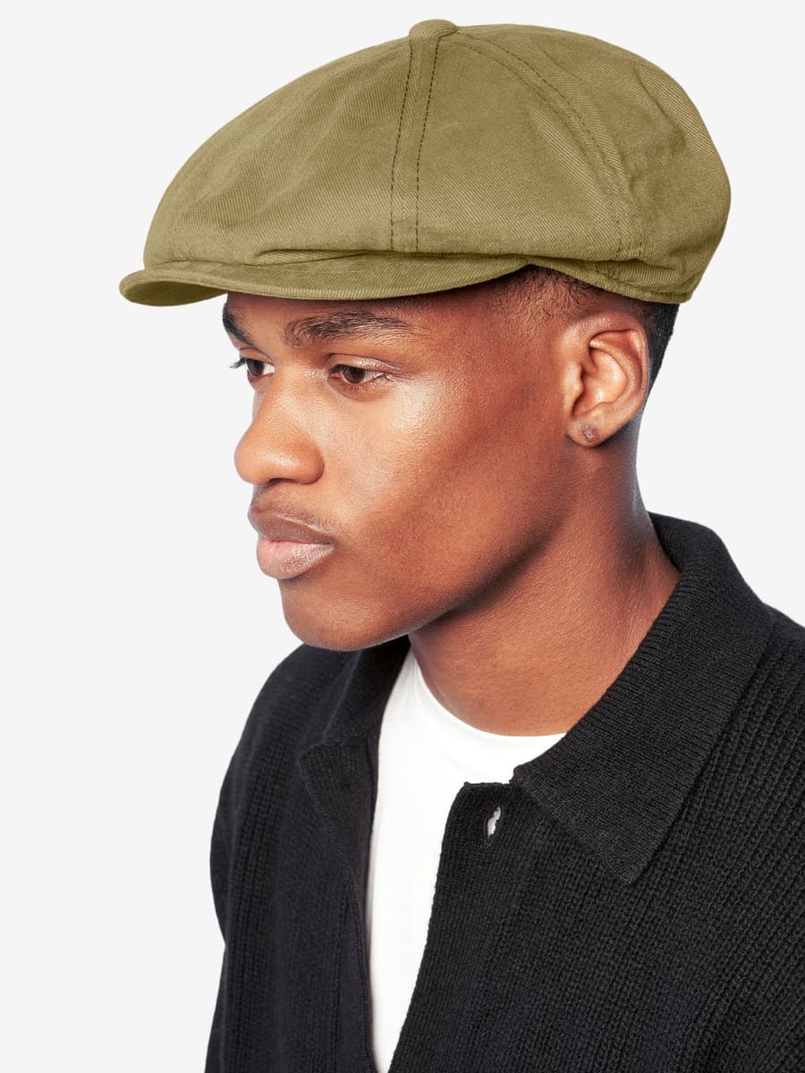 KANGOL — Кепка Восьмиклинка Heavy Washed Oil Green