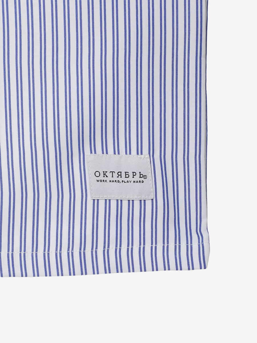 ОКТЯБРЬ — Рубашка AW'25 Work SS White Stripe