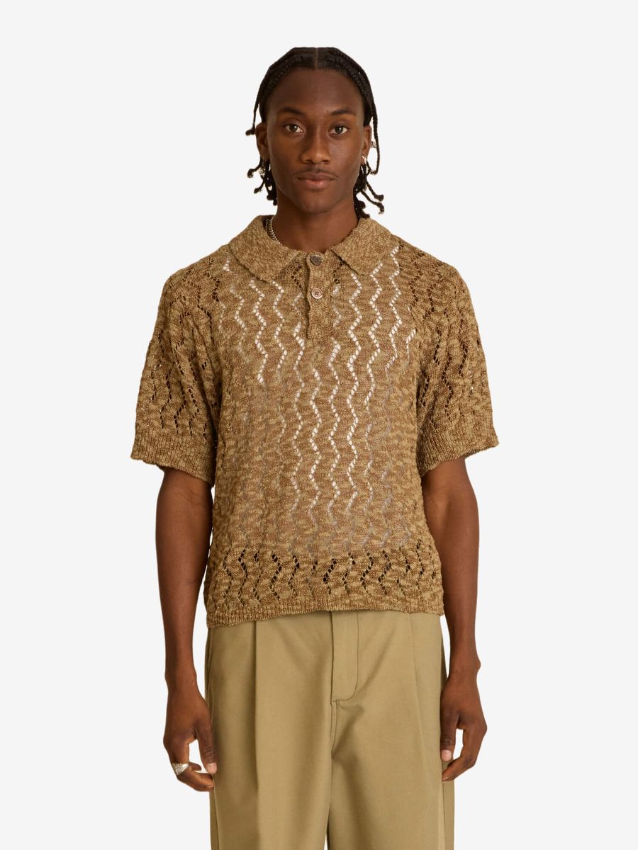 OBEY — Поло вязанное Andre Polo Sweater Toffee Brown
