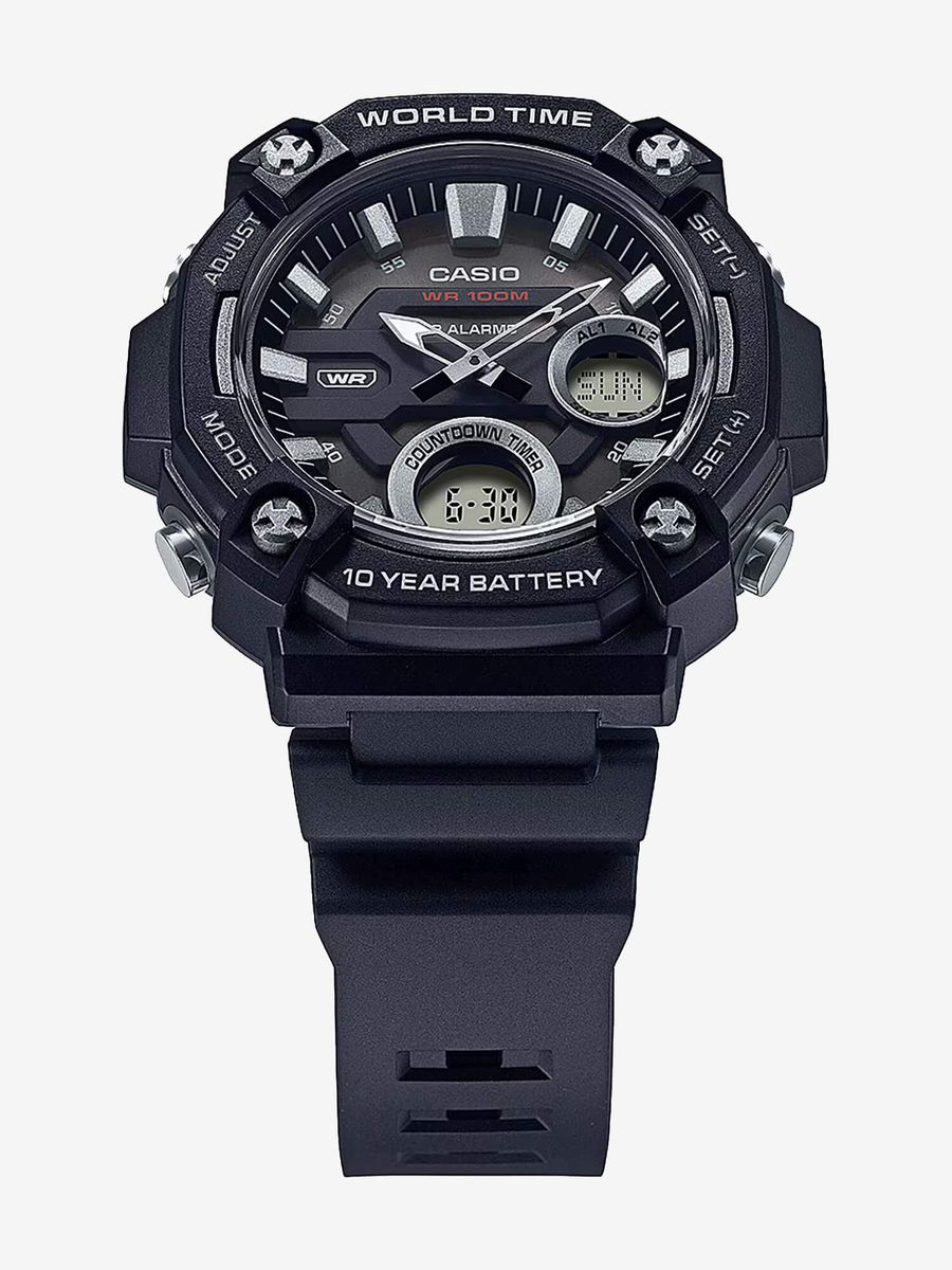 CASIO — Часы 10 Year Battery AEQ-120W-1 Black/Dark Grey