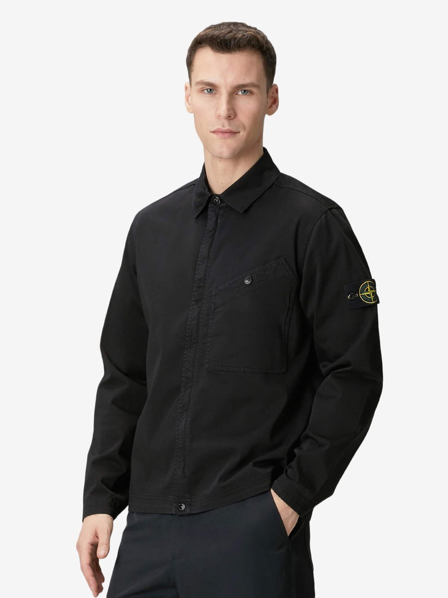 STONE ISLAND — Овершот Nylon Stretch Jacket Black