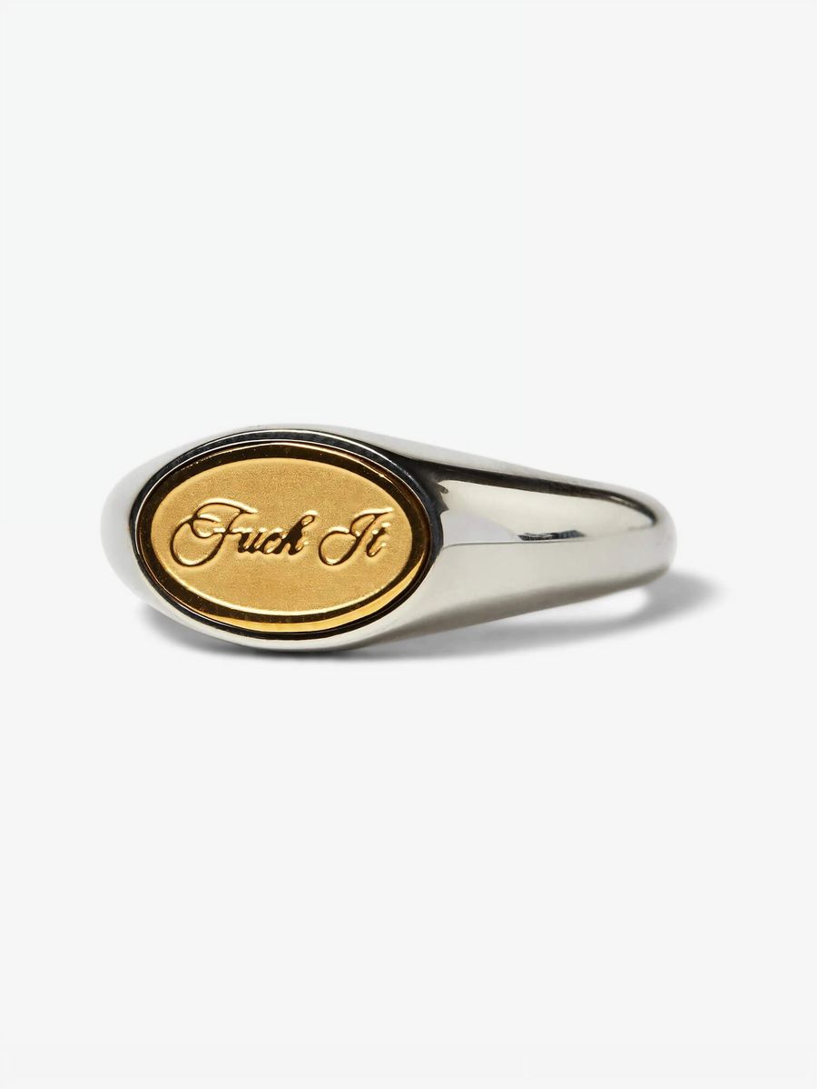 HUF — Кольцо F_ck It Signet Ring Silver