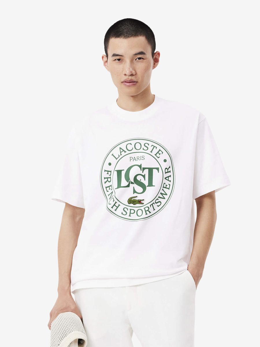 LACOSTE — Футболка Heavy Cotton Logo White/Green