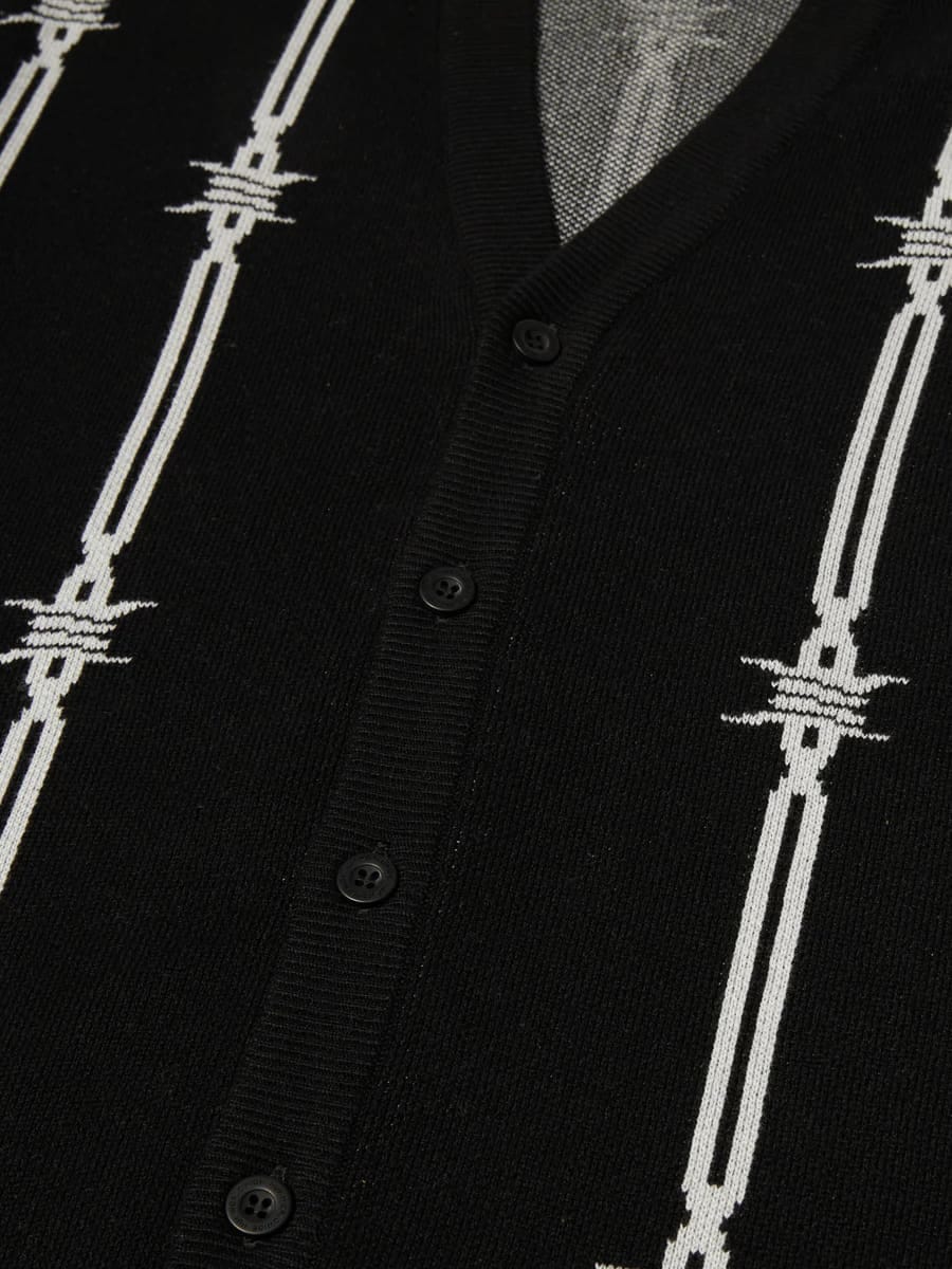 HUF — Кардиган Вязаный Barbed Wire Black