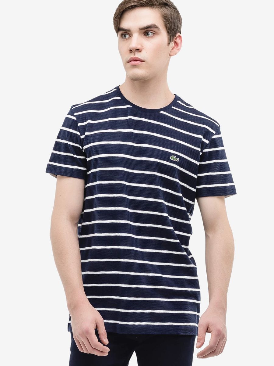 LACOSTE — Футболка Slim Fit Stripe Navy/White